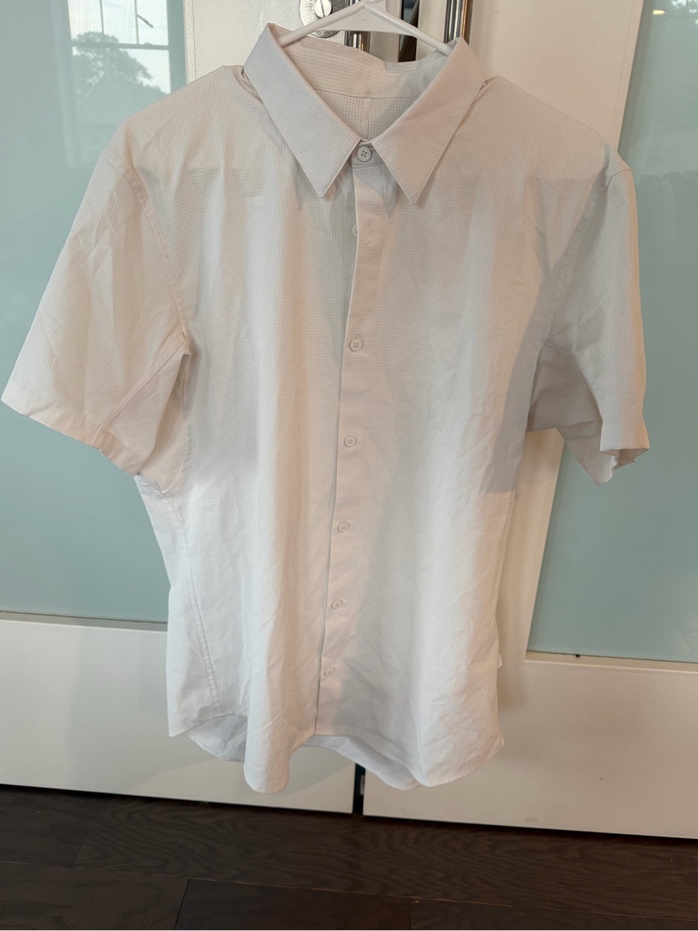 Lululemon- Men's Short-Sleeve Button-Up Dress Shirt - White